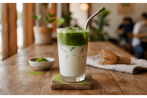 Receita de matcha latte gelado: fresco, cremoso e fácil de fazer