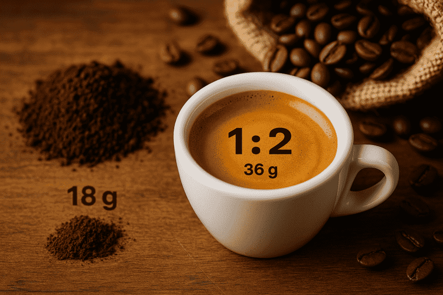 melhor proporção de café e água para um espresso