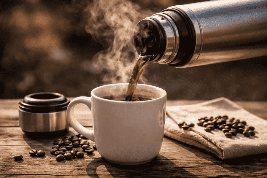 Quanto tempo o café se mantém quente num termo?