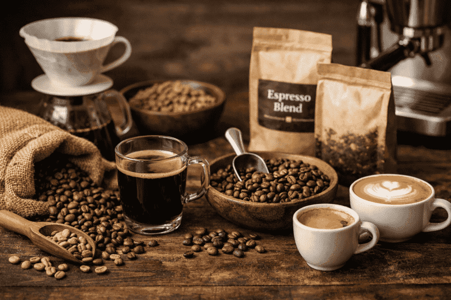 Qual é a diferença entre grãos de café single origin e blend?