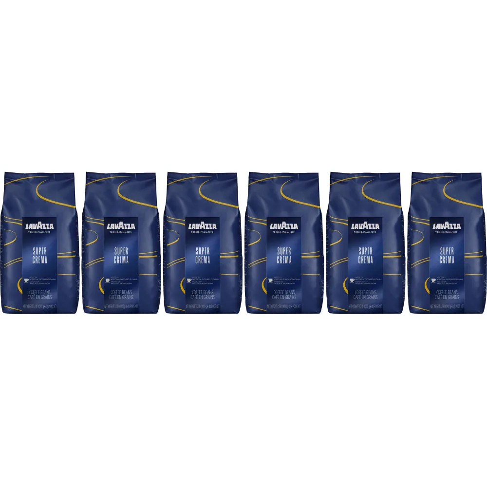 Lavazza Super Crema Espresso - Grãos de café - 6 x 1 kg