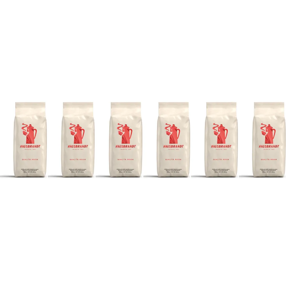 Caffè Hausbrandt Qualità Rossa - café em grão - 6 x 1 quilo