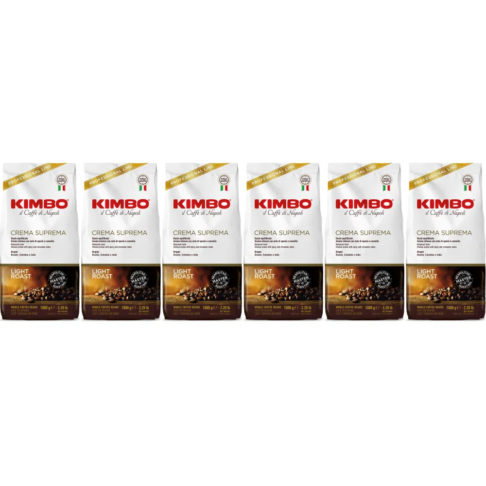 Kimbo Crema Suprema - café em grão - 6 x 1 quilo