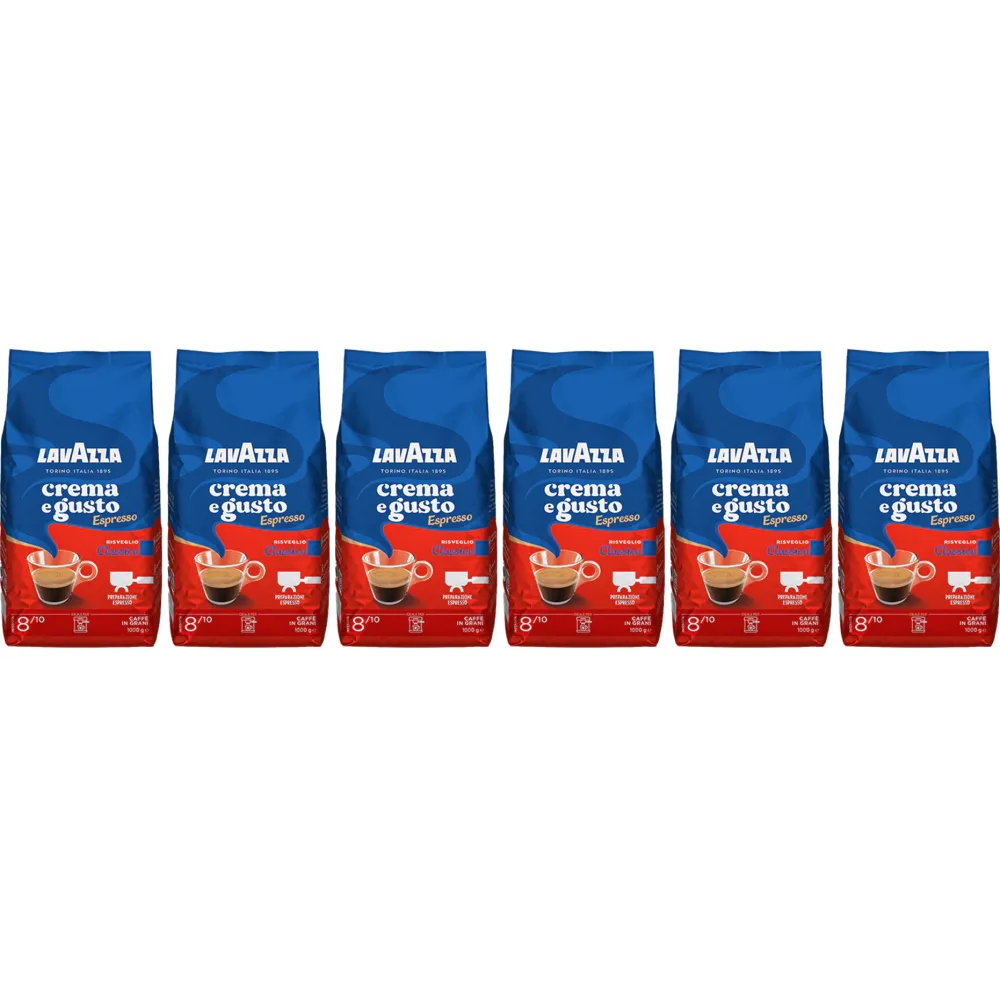 Lavazza Crema e Gusto Espresso Classico - café em grão - 6 x 1 quilo