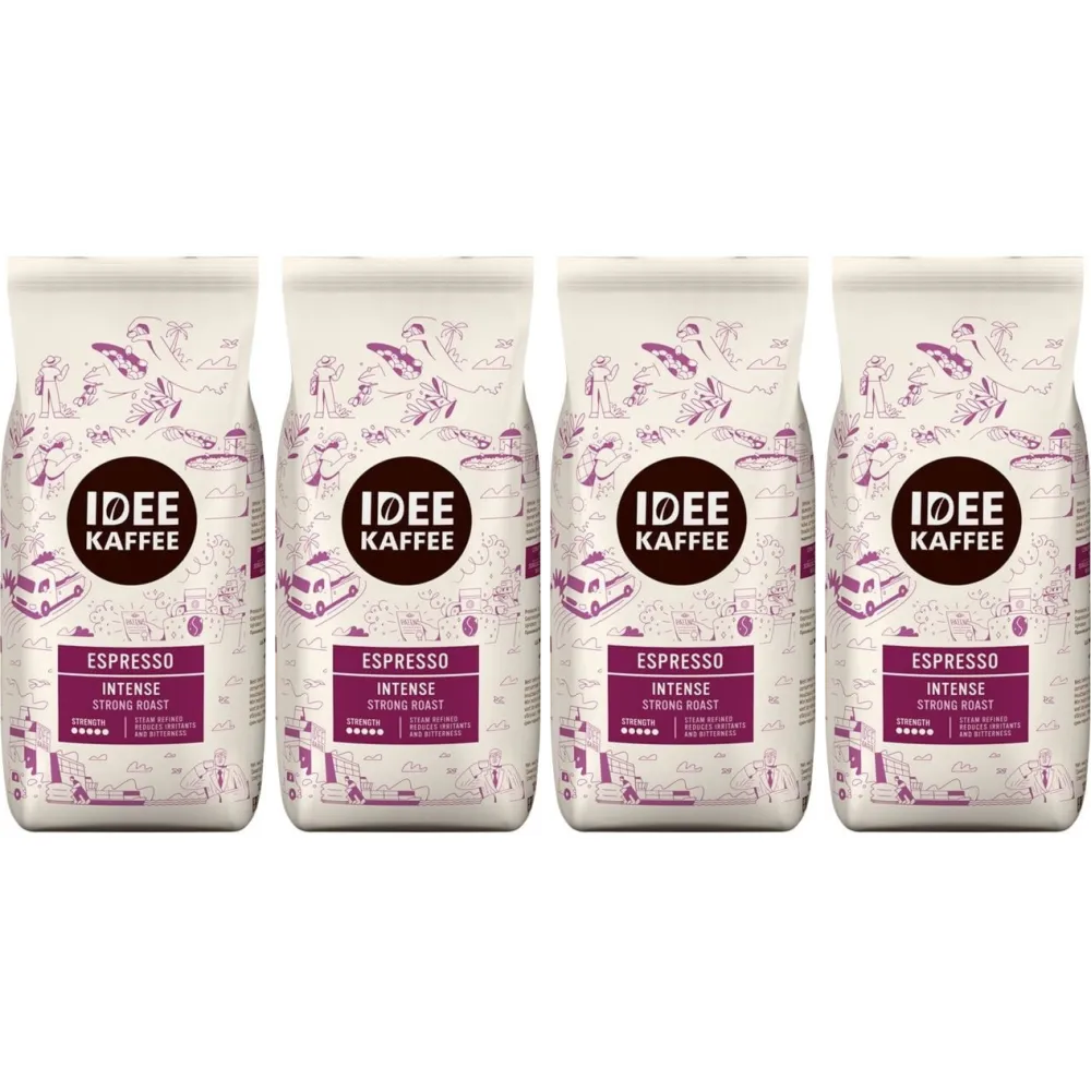 Idee Kaffee Espresso Intense - café em grão - 4 x 1 quilo