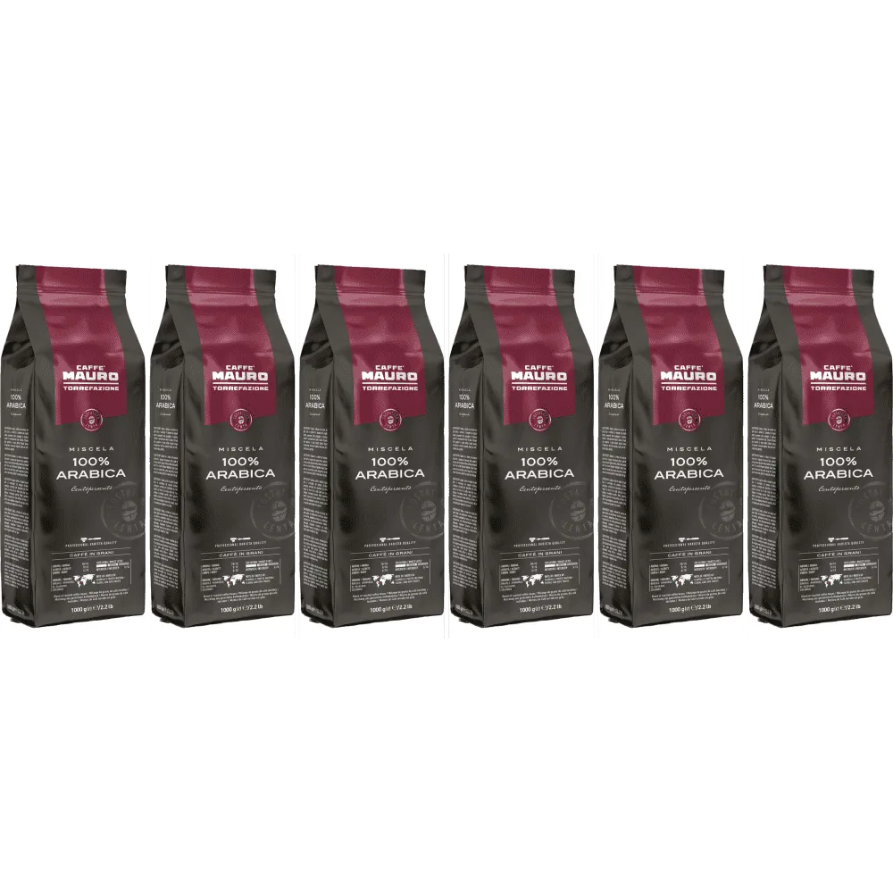 Caffè Mauro 100% Arábica Centopercento - Grãos de café - 6 x 1 quilo