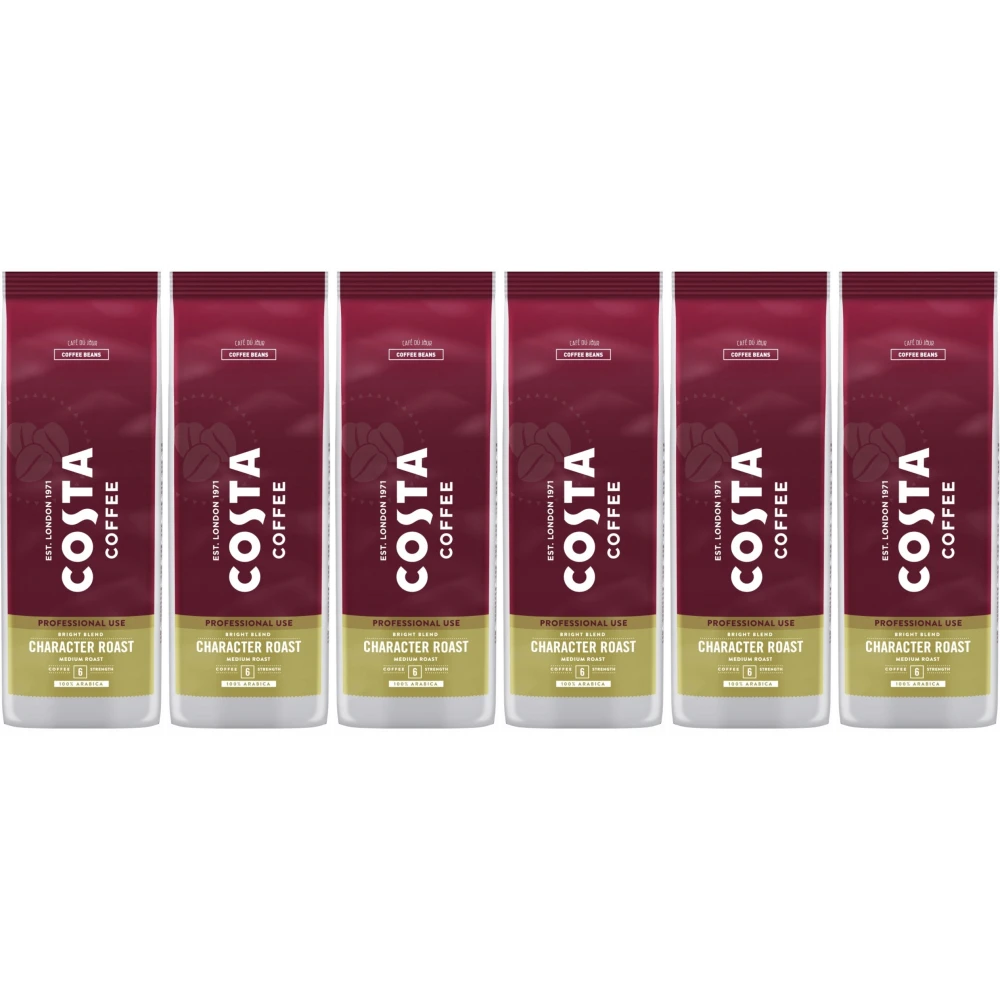 Costa Coffee Character Bright Blend Torra Média - grãos de café - 6 x 1 quilo
