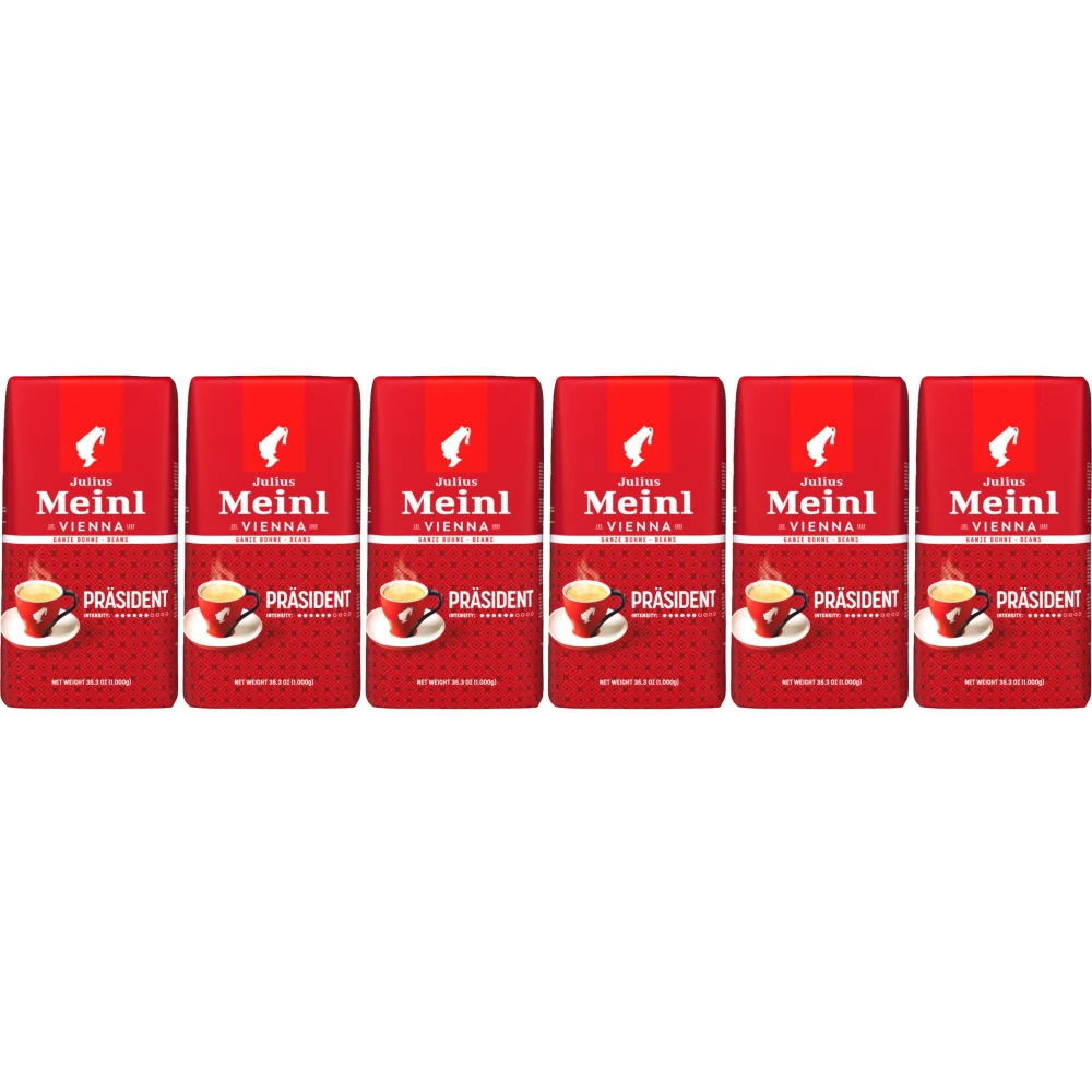 Julius Meinl Präsident - café em grão - 6 x 1 kg