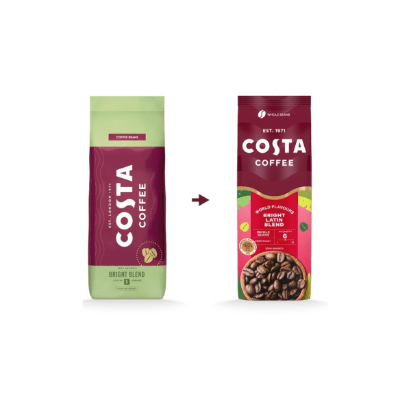 Costa Coffee Bright Blend - grãos de café - 1 quilo
