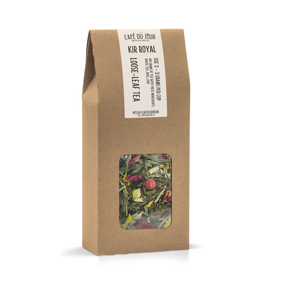 Kir Royal - Chá branco 100 gramas - Chá a granel Café du Jour