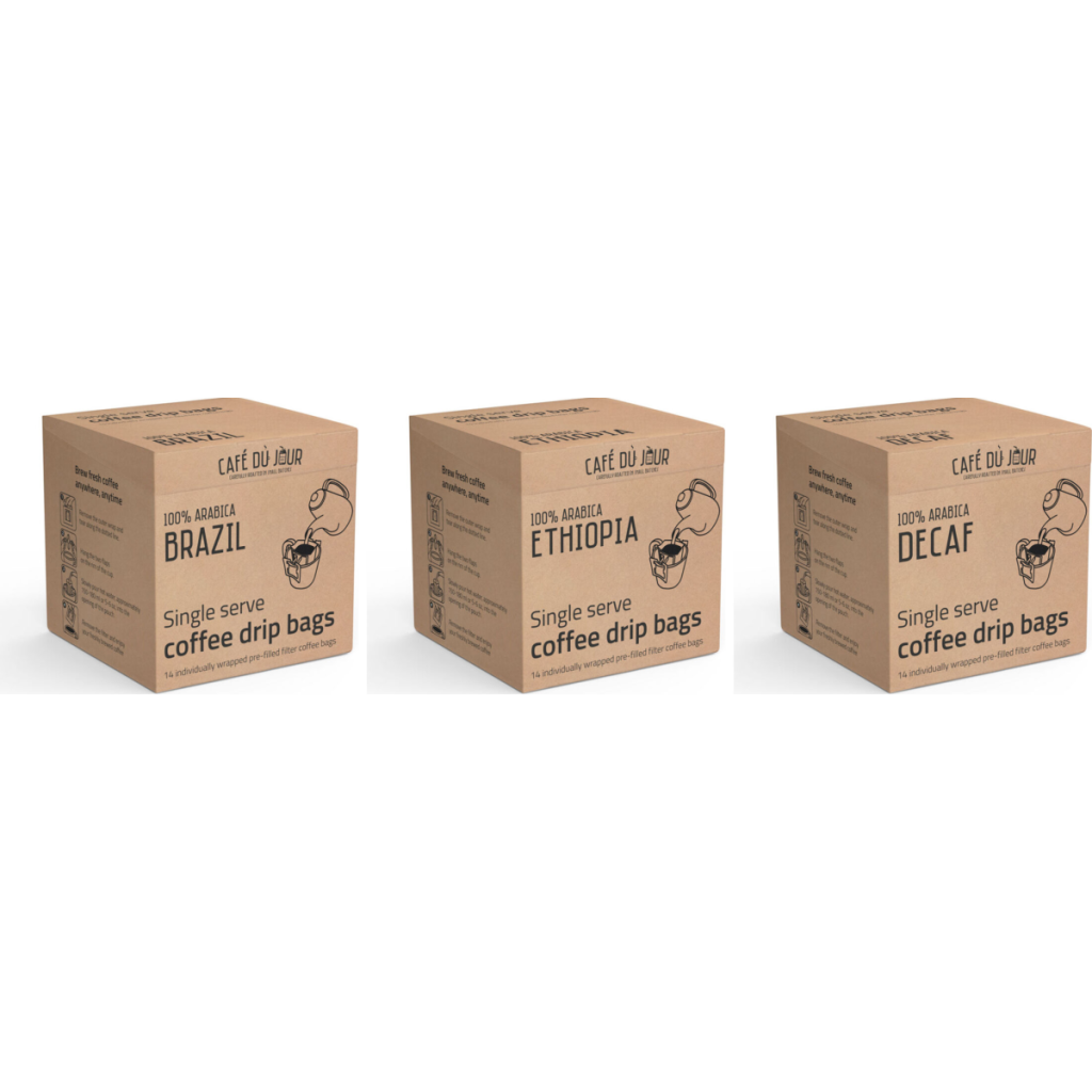 Trio Single Serve Drip Bags - Brasil, Etiópia & Decaf 3 x 14 unidades