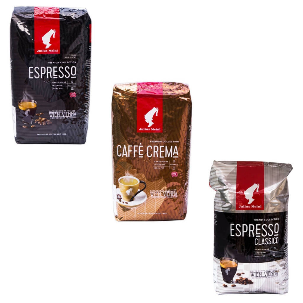 Pacote de degustação de grãos de café Julius Meinl 3 x 1 kg