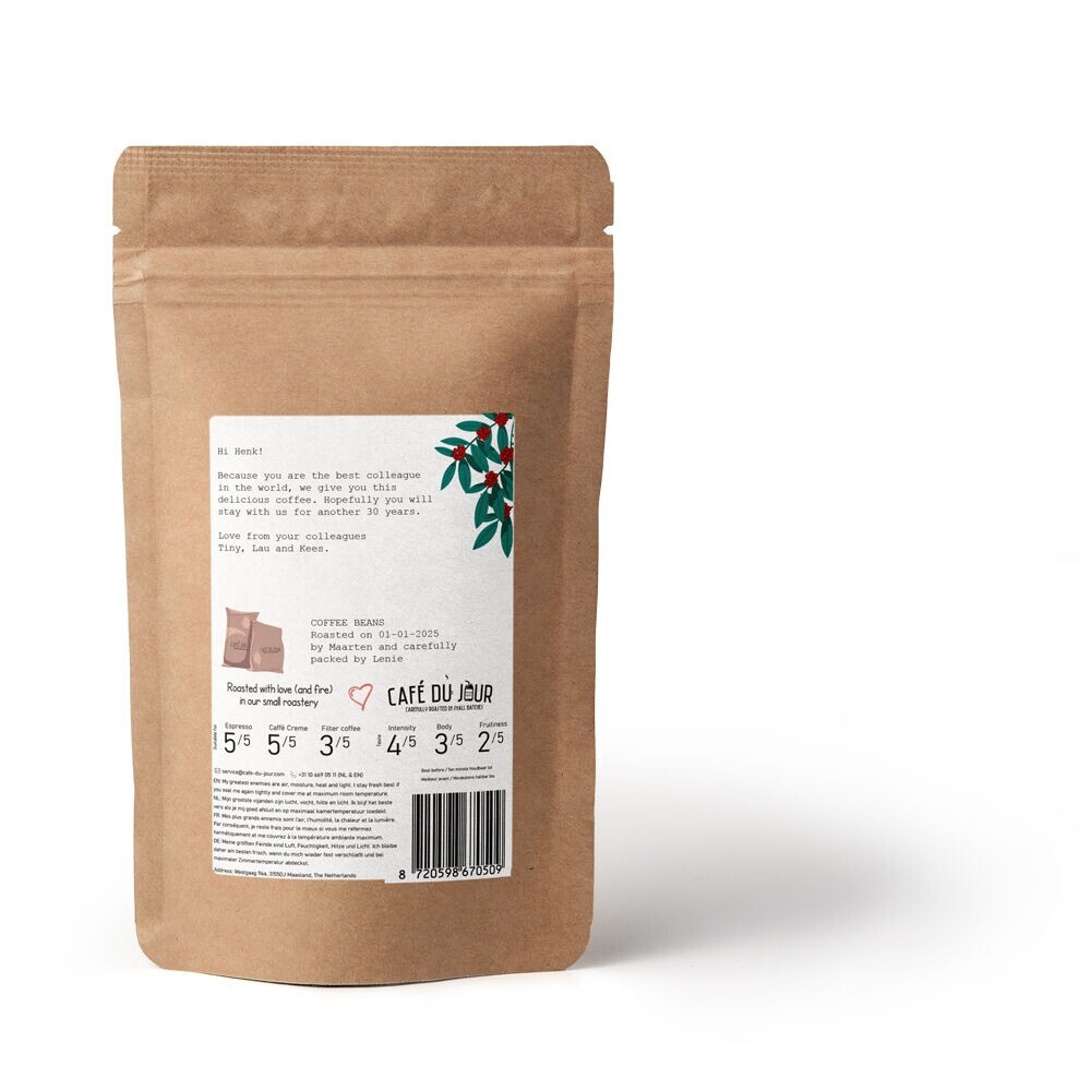 Saco de café com o seu próprio rótulo