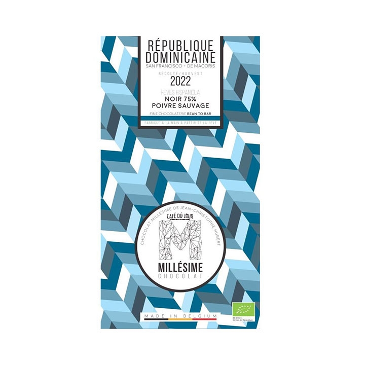 Millésime - Dominicana (com pimenta selvagem) - 75% chocolate preto