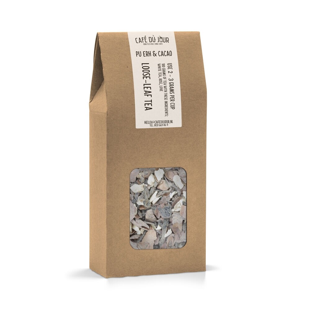 Pu Erh & Cocoa - Chá Pu-Erh 100 gramas - Café du Jour chá a granel