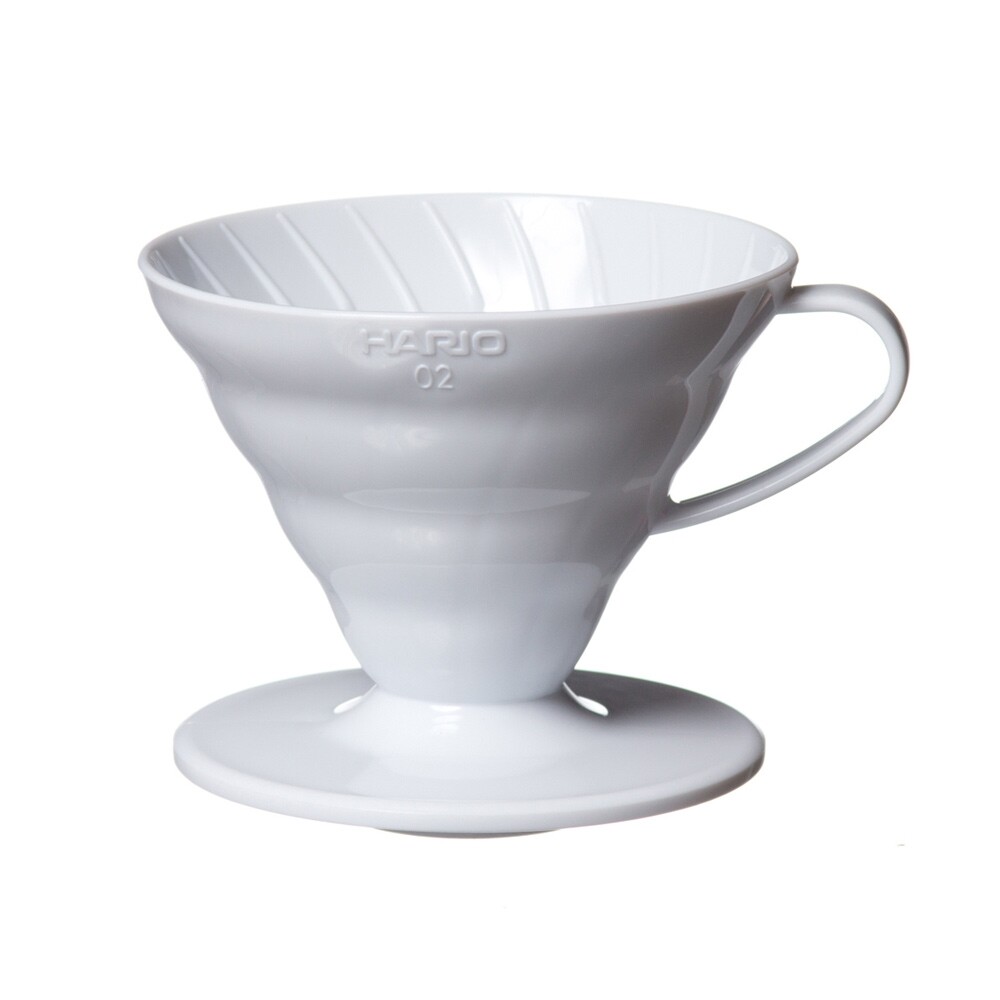 Hario V60 dripper de plástico branco tamanho 02