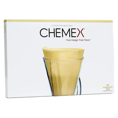 Filtros de café Chemex - FP-2N Bonded (não dobrados, não branqueados) - 100 unidades