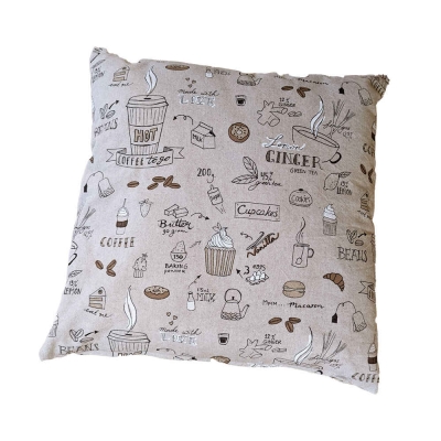 Almofada estilo café 45x45 feita à mão