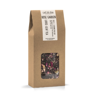Rose Garden - chá preto e verde 100 gramas - Café du Jour chá a granel