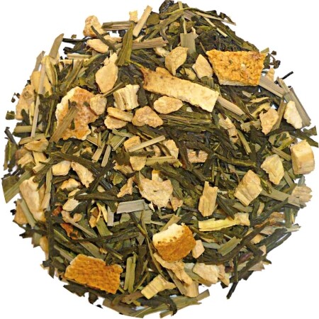 Sencha de Laranja e Gengibre - Chá verde 100 gramas - Café du Jour chá a granel