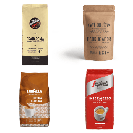 Pacote de café em grão - Mais vendido - 4 x 1 quilo
