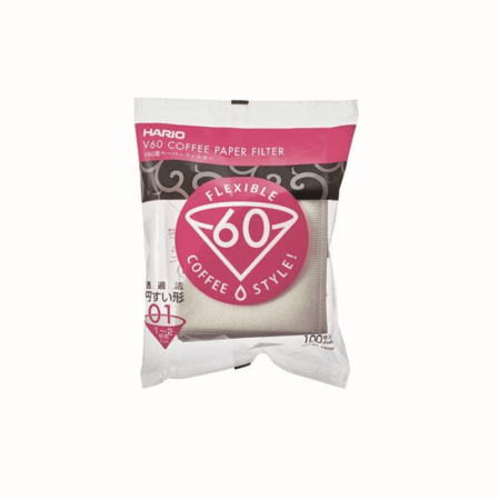 Filtros de café Hario V60 - tamanho 01 branco - 100 unidades