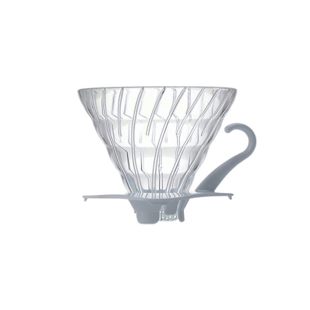 Hario V60 dripper - vidro com suporte branco - tamanho 02 (VDG-02W)
