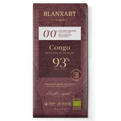 Blanxart - Congo 0,0% de açúcares adicionados - 93% chocolate preto (Biológico)