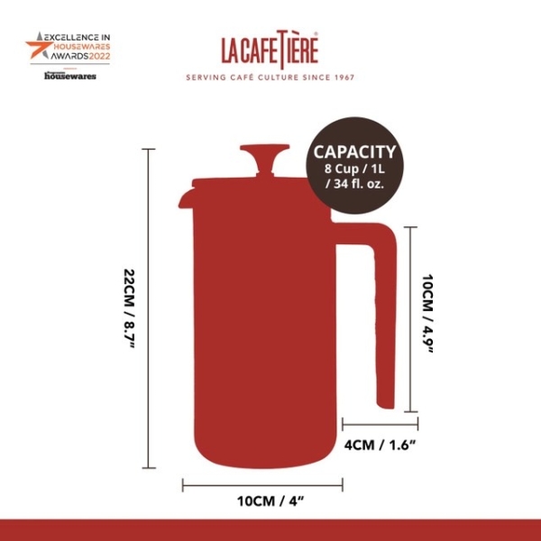 La Cafetière - Cafeteira Pisa Preta - 8 chávenas