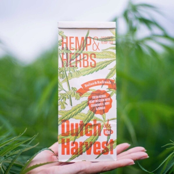 Cânhamo e Ervas - Chá de mistura de cânhamo e ervas 40 gramas - Dutch Harvest chá a granel
