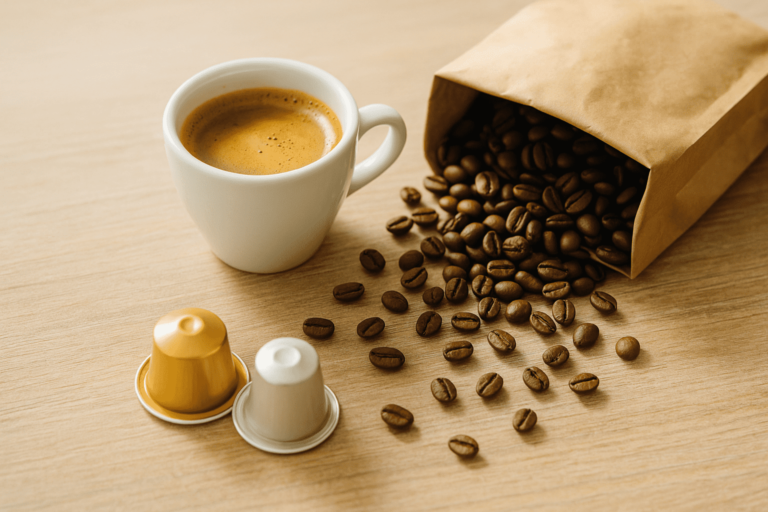 Cápsulas de espresso vs. grãos frescos